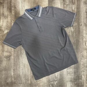 Crocodile Grey Silk Blend Short Sleeve Polo Shirt